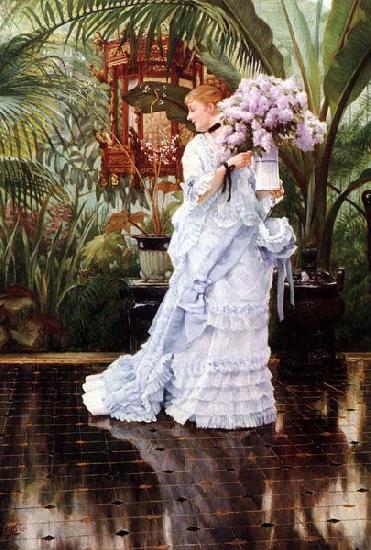 James Tissot Lilacs, oil painting picture